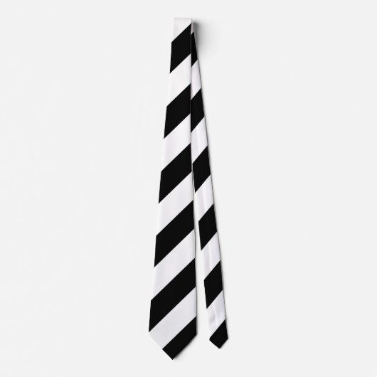 Schwarz-Weiß-Riesen-Diagonal Streifen Neck Tie Krawatte (Vorderseite)