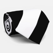 Schwarz-Weiß-Riesen-Diagonal Streifen Neck Tie Krawatte (Gerollt)