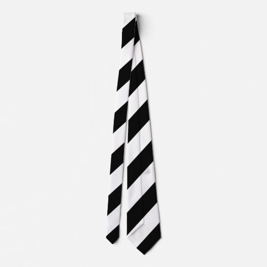 Schwarz-Weiß-Riesen-Diagonal Streifen Neck Tie Krawatte (Rückseite)