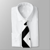 Schwarz-Weiß-Riesen-Vertikal-Zickzack Neckbinse Krawatte (Gebunden)