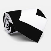 Schwarz-Weiß-Riesen-Vertikal-Zickzack Neckbinse Krawatte (Gerollt)