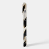 Schwarz Weiß Rindleder iPhone Hülle (Linke Seite)