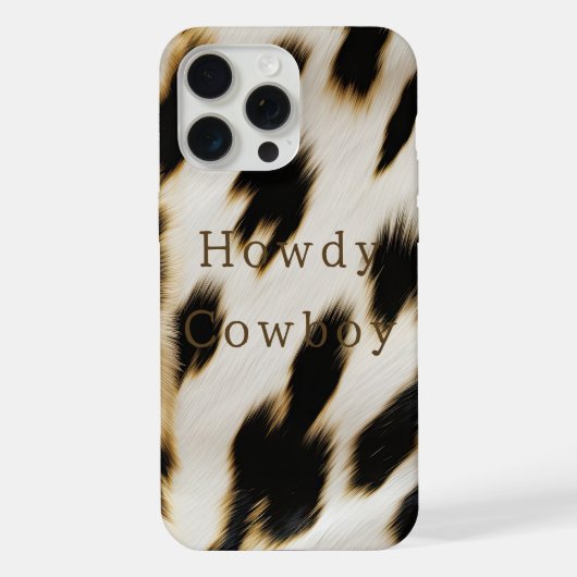 Schwarz Weiß Rindleder iPhone Hülle (Rückseite)