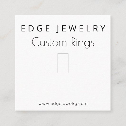 Schwarz-Weiß-Ring-Display-Verpackung Quadratische Visitenkarte (Vorderseite)