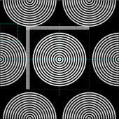 Schwarz-Weiß-Ring Punkte Stoff (Kachel)