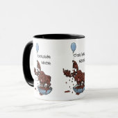 Schwarz-Weiß-Ringer-Tasse, Schokolade-Elch Tasse (Vorderseite Links)