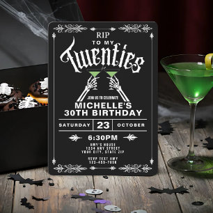 Schwarz-Weiß-RIP bis zum 30. Geburtstag Einladung