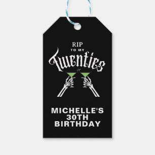 Schwarz-Weiß-RIP bis zum 30. Geburtstag Geschenkanhänger