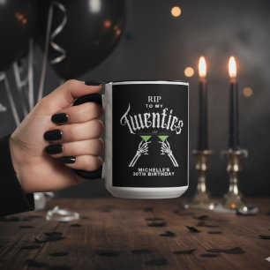 Schwarz-Weiß-RIP bis zum 30. Geburtstag Tasse