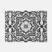 Schwarz-Weiß-Risse-Keramik Stil Azulejo Fußmatte (Vorderseite)