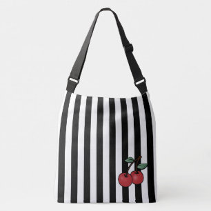 Schwarz-Weiß-Rockabilly-Tasche Tragetaschen Mit Langen Trägern