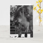 Schwarz-Weiß-Rodeo Bronco Grußkarte Karte (Gelbe Blume)