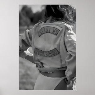 Schwarz-Weiß-Rodeo-Cowgirl-Druck, Western-Home Poster