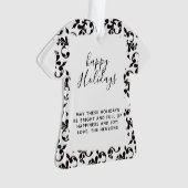 Schwarz-Weiß-Rokoko-Happy-Holidays-Skript Ornament (Vorderseite)