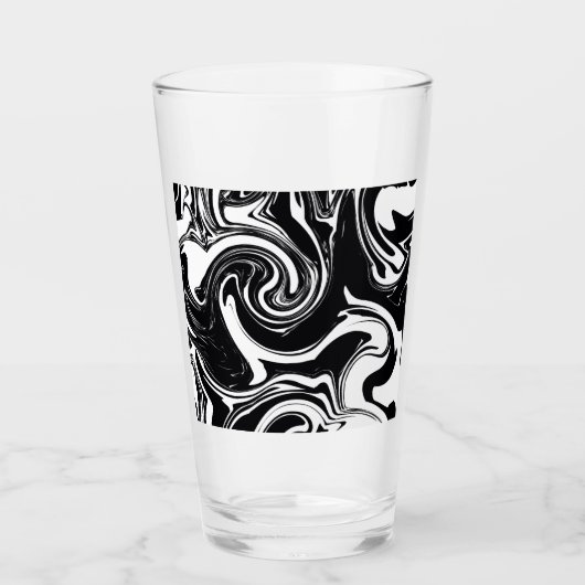 Schwarz-Weiß-Rollen Nassmalerei Glas (Vorderseite)