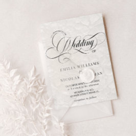 Schwarz-Weiß-Romantik auf einer Hochzeit Einladung