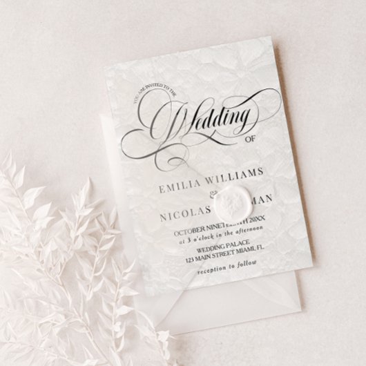 Schwarz-Weiß-Romantik auf einer Hochzeit Einladung