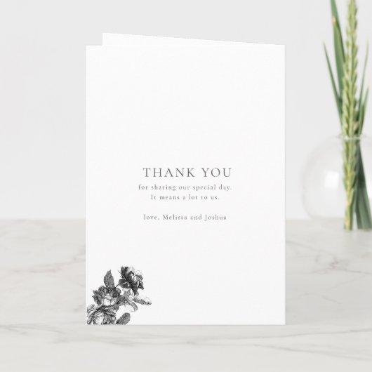 Schwarz-Weiß-Romantik-Hochzeit Programm (Rückseite)