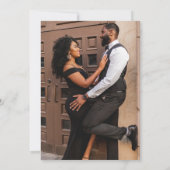 Schwarz-Weiß-Romantisches Script-Foto Hochzeit Save The Date (Rückseite)