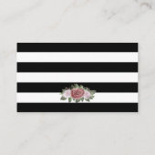 Schwarz-Weiß-Rosa-Blumenzettel Begleitkarte (Rückseite)