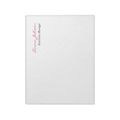 Schwarz-weiß rosa Elegant Modernes, einfaches Big Notizblock (Rotiert)