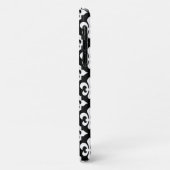 Schwarz-weiß rosa Fleur-De-Lis-Muster Monogramm Case-Mate iPhone Hülle (Hinten/Links)