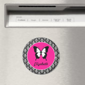 Schwarz & Weiß & Rosa mit Flügeln Magnet (In Situ (Geschirrspüler))