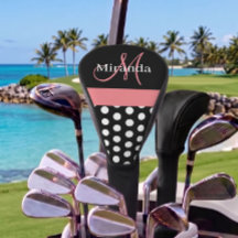 Schwarz Weiß Rosa Monogramm Schrift Punkt Golf He