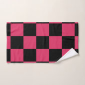 Schwarz-Weiß-Rosa-Muster Badhandtuch Set (Handtuch)