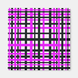 Schwarz-weiß rosa Streifen Magnet