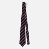 Schwarz-weiß rosa Streifenmuster Krawatte (Vorderseite)
