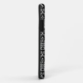 Schwarz-weiß rosa Viktorianische Damaselmonogramm Case-Mate iPhone Hülle (Hinten/Rechts)