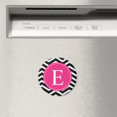 Schwarz-weiß rosa Zickzack Farbe Magnet (In Situ (Geschirrspüler))