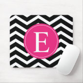 Schwarz-weiß rosa Zickzack Farbe Mousepad (Mit Mouse)