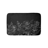 Schwarz-Weiß-Rose Badematte (Vorderseite)