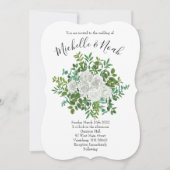 Schwarz-Weiß-Rose-Blumenhochzeit Einladung (Vorderseite)