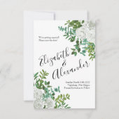 Schwarz-Weiß-Rose-Blumenhochzeit Einladung (Vorderseite)