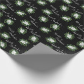 Schwarz-Weiß-Rose-Blumenhochzeit Geschenkpapier (Ecke)