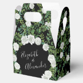 Schwarz-Weiß-Rose-Blumenhochzeit Geschenkschachtel (Geöffnet)