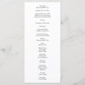 Schwarz-Weiß-Rose-Blumenhochzeit Menükarte (Rückseite)