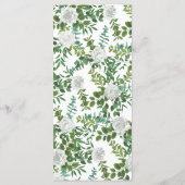 Schwarz-Weiß-Rose-Blumenhochzeit Menükarte (Rückseite)