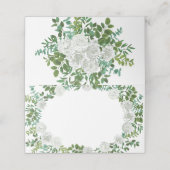 Schwarz-Weiß-Rose-Blumenhochzeit Platzkarte (Außenseite Aufgefaltet)