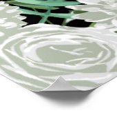 Schwarz-Weiß-Rose-Blumenhochzeit Poster (Ecke)
