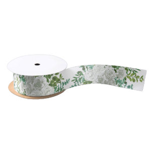Schwarz-Weiß-Rose-Blumenhochzeit Satinband