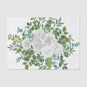 Schwarz-Weiß-Rose-Blumenhochzeit Seidenpapier