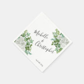 Schwarz-Weiß-Rose-Blumenhochzeit Serviette (Ecke)