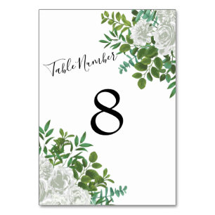 Schwarz-Weiß-Rose-Blumenhochzeit Tischnummer