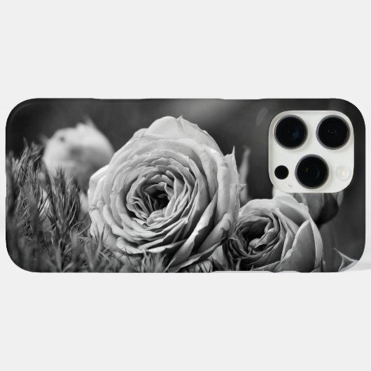 Schwarz-Weiß-Rose Case-Mate iPhone Hülle (Rückseite (Horizontal))