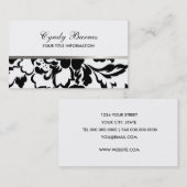 Schwarz-Weiß-Rose-Damaskus-Visitenkarte Visitenkarte (Vorne/Hinten)