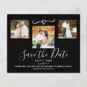 Schwarz-Weiß-Rose Foto Save the Date (Vorderseite)